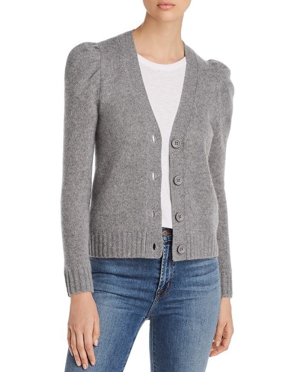 Puff-Sleeve Cashmere Cardigan - 100% Exclusive