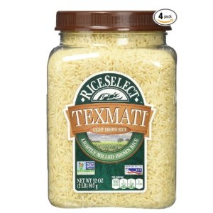 RiceSelect Texmati Light Brown Rice, Long Grain American Basmati, 32-Ounce Jars (Pack of 4)