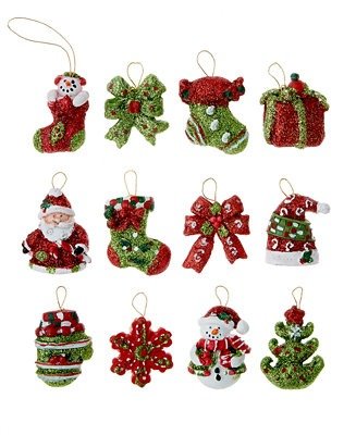 Set of 12 Petite Treasures Mini Ornaments
