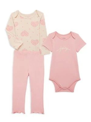 ​Baby Girl’s 3-Piece Heart Bodysuit & Leggings Set