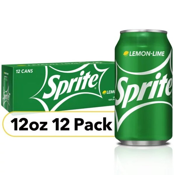 Lemon Lime Soda Soft Drinks, 12 fl oz, 12 Pack