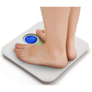 Digital Mother and Baby Bathroom Scale with Ultra Wide Platform, Step-on Technology and LCD Display, 330 lb Capacity
