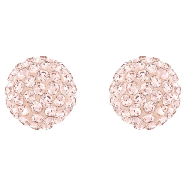 Blow Pierced Earrings, Pink, Rose-gold tone plated by SWAROVSKI