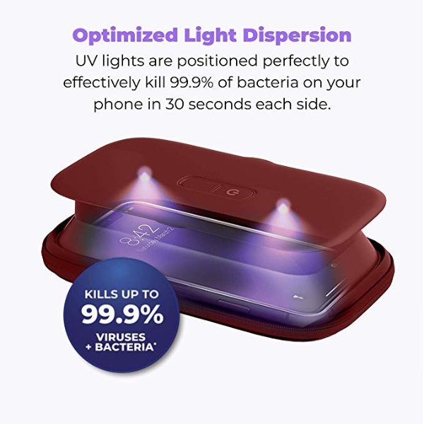 UV-Clean Phone Sanitizer, Red