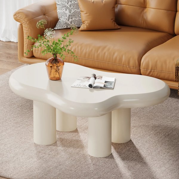 39.4" Cloud Coffee Table, Creamy White