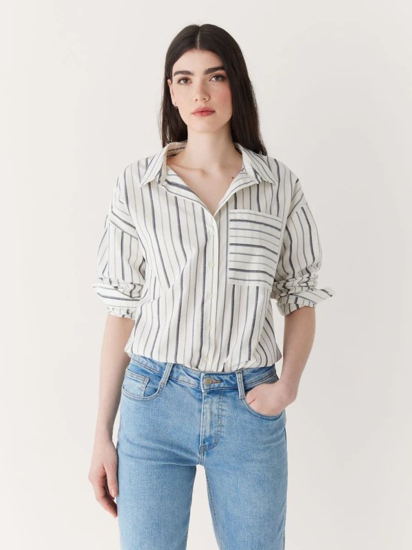 The Kapok Button-Up Striped Shirt in White