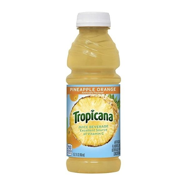 Pineapple Orange Juice Drink, 15.2 fl oz Bottles, (Pack of 12)
