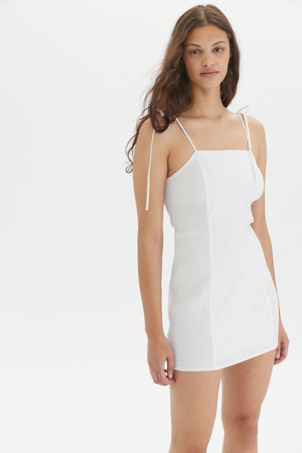UO Exclusive Ava Side-Smocked Mini Dress