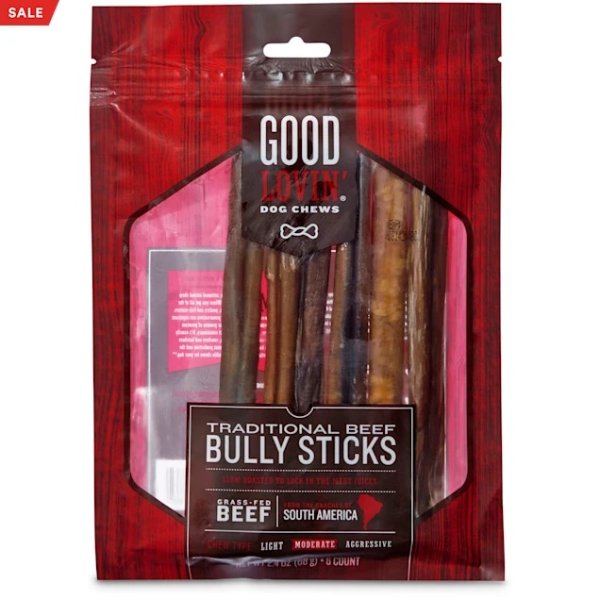 Traditional Beef Bully Stick Dog Chew, 7-inch, Pack of 6 | Petco