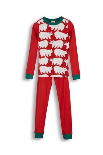 Organic Cotton Cub Long Sleeve Pajamas Artisanal Red | my-bister