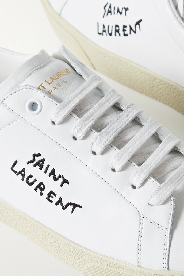 Court Classic logo-embroidered leather sneakers