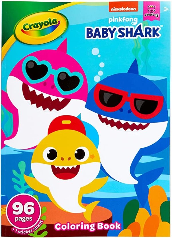 Baby Shark Coloring Book with Stickers