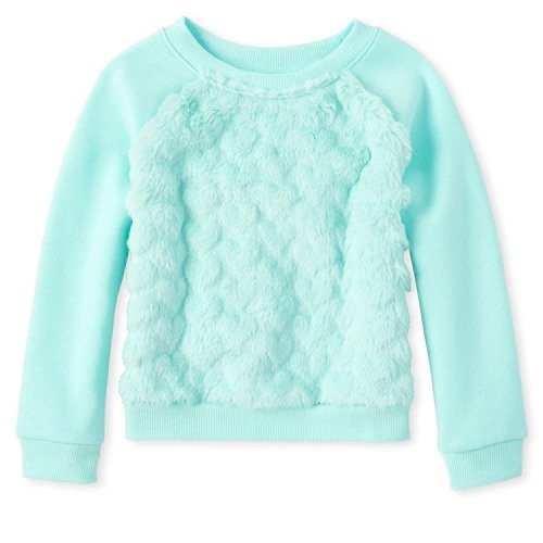 Baby And Toddler Girls Active Faux Fur Sweatshirt