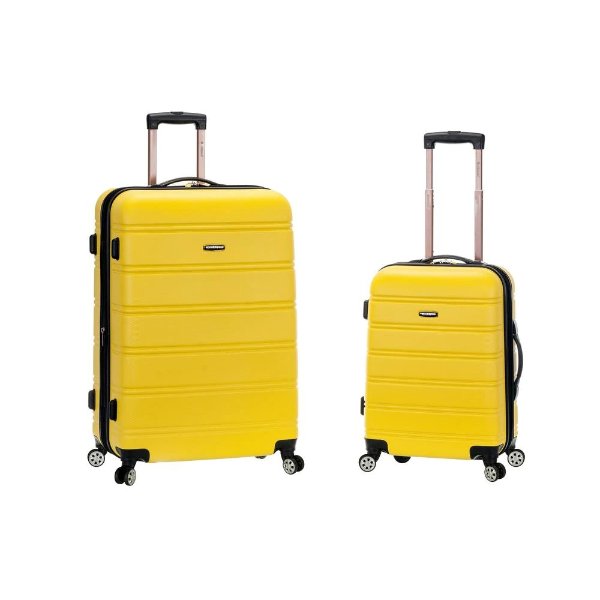 Melbourne Expandable 2-Piece Hardside Spinner Luggage Set, Yellow
