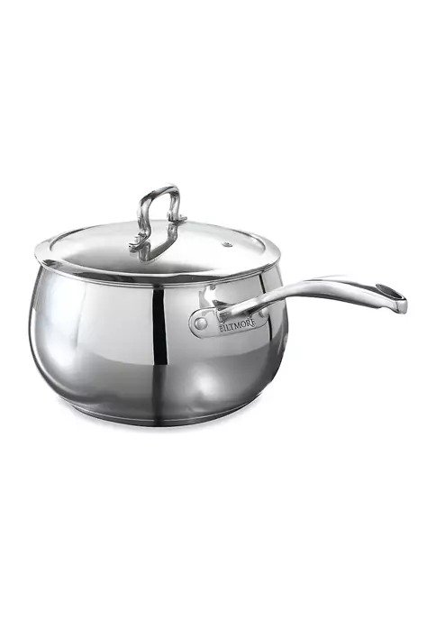 4 Quart Stainless Steel Belly Shaped Saucepan