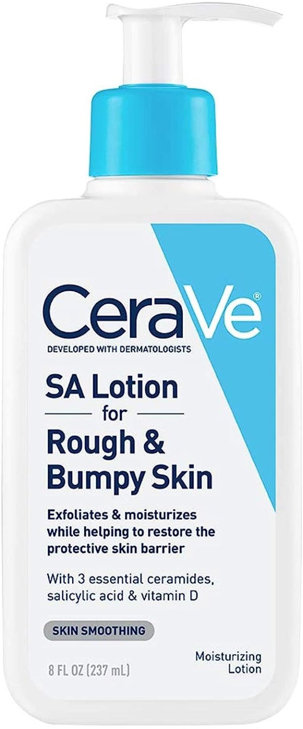 SA Lotion for Rough & Bumpy Skin | Vitamin D, Hyaluronic Acid, Lactic Acid & Salicylic Acid Lotion | Fragrance Free & Allergy Tested | 8 Ounce