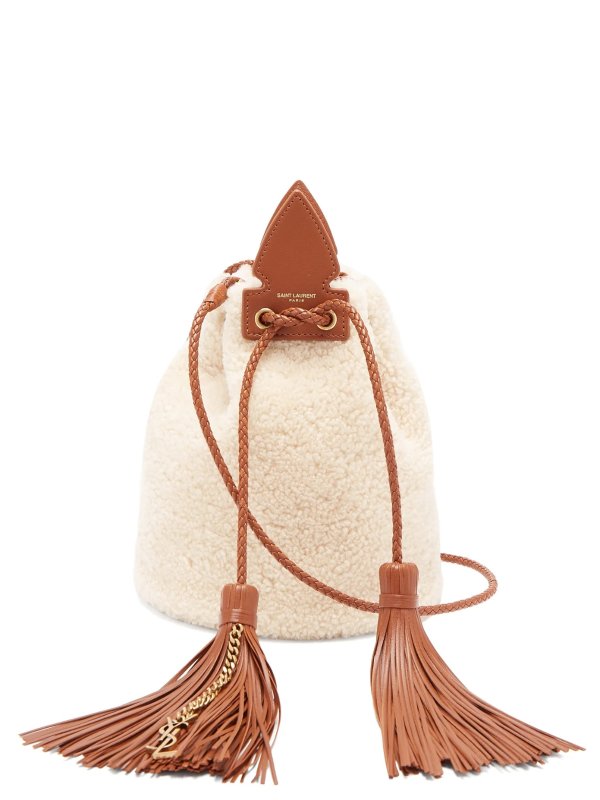 Anja small shearling bucket bag | Saint Laurent | MATCHESFASHION.COM US
