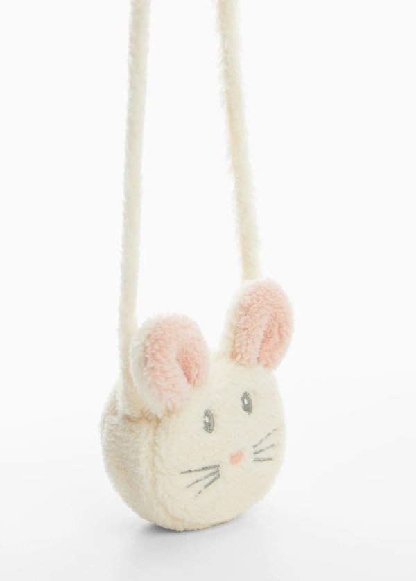 Faux-shearling bunny bag