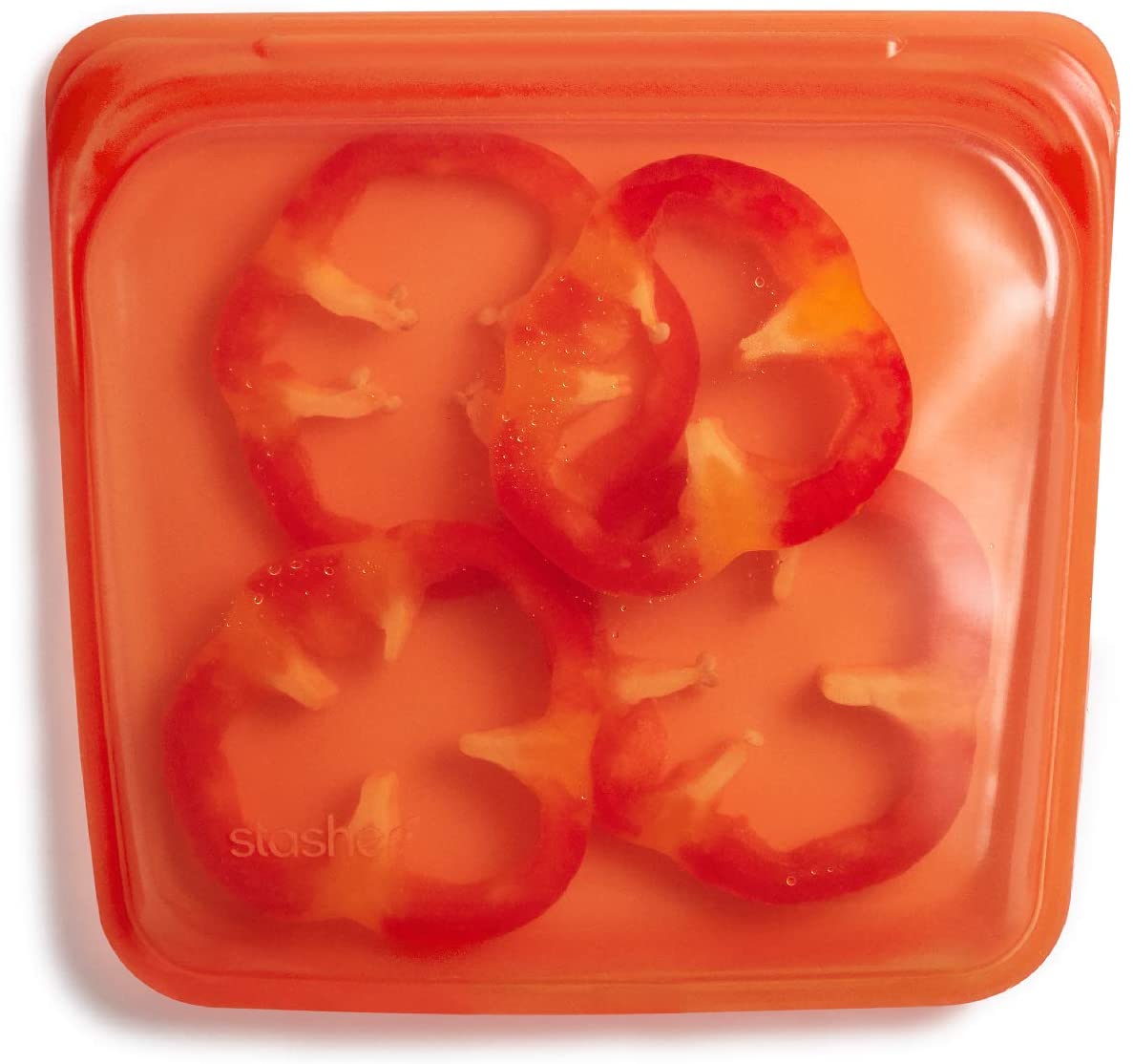 Stasher铂金有机硅食品级可重复使用的储物袋，柑橘（三明治）| Pinkoi 减少一次性塑料| 烹饪，储存，烘烤或冷冻| 防漏，洗碗机安全，环保| 15盎司