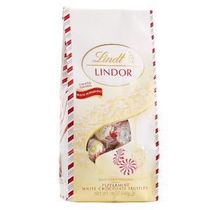 Lindt Holiday Peppermint White Chocolate Truffles, Great for Holiday Gifting, 19 Ounce Bag