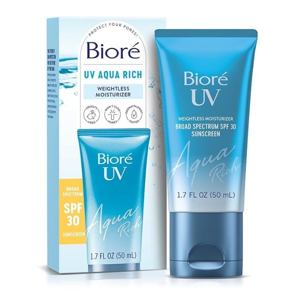 Bioré UV, SPF 30 Japanese Moisturizing Face Sunscreen For Sensitive Skin, Non-Comedogenic, Dermatologist Tested, Vegan Friendly, Cruelty Free, 1.7 Oz