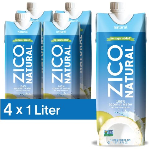 Zico 100% 椰子水 1升装4瓶