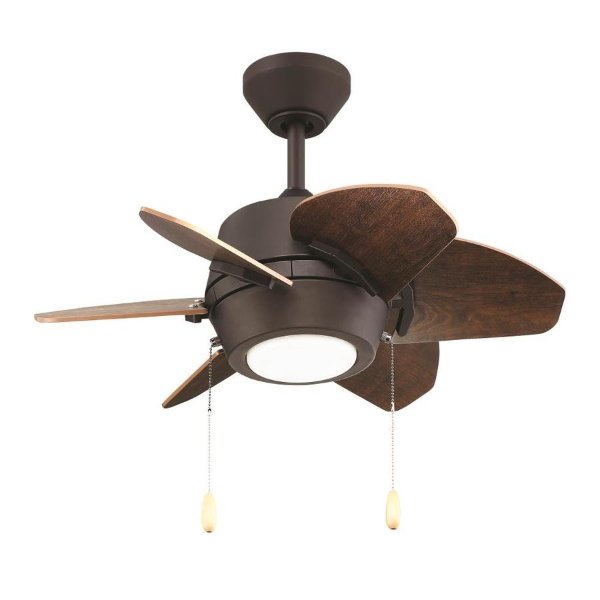 Litex Gaskin 24-in Bronze Indoor Downrod Ceiling Fan with Light Kit (6-Blade)