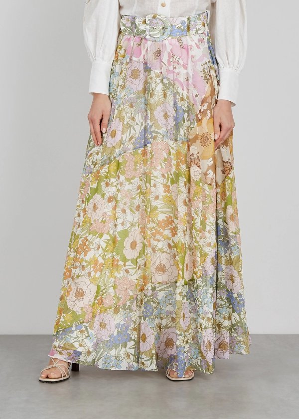 Super Eight floral-print cotton-blend maxi skirt