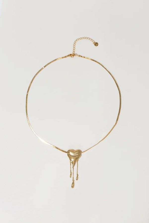 Venom's Golden Drip Heart Necklace | En Route Jewelry | En Route Jewelry