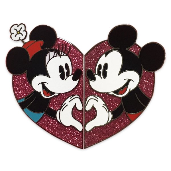 Mickey and Minnie Mouse Valentine's Day Pin Set | shopDisney