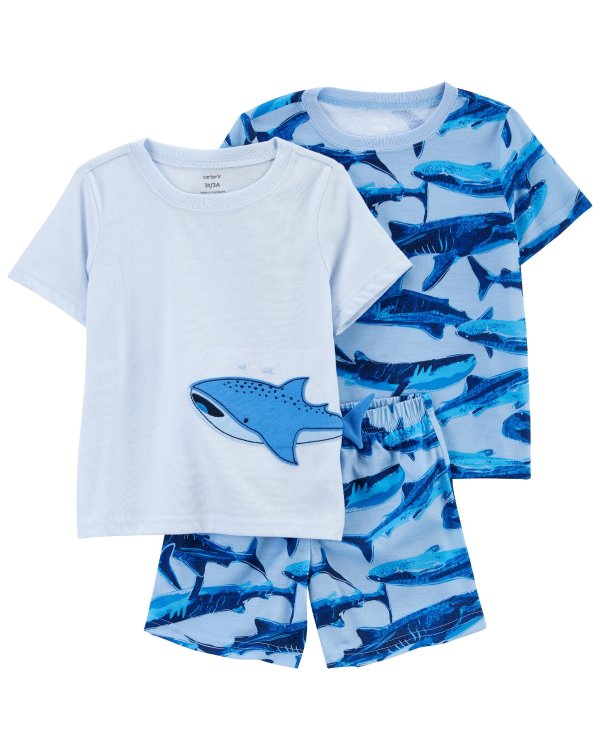 Toddler 3-Piece Shark Loose Fit PJs