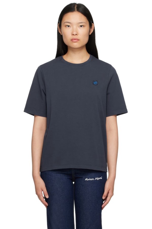 Navy Bold Fox Head T-Shirt