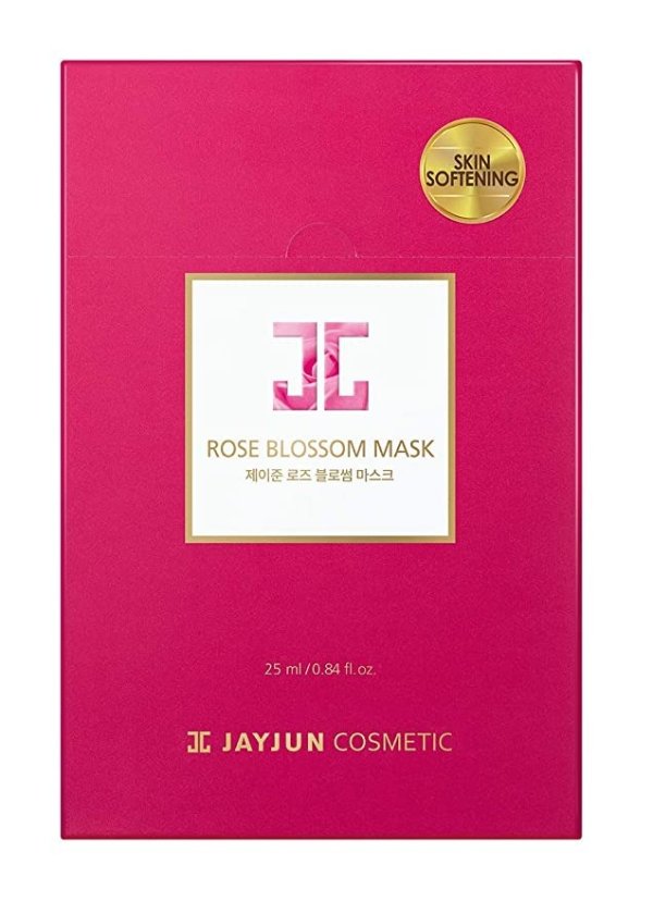 JAYJUN Rose Blossom Mask,Pack of 4 Sheets, 0.84 fl. oz,25ml, Rose, Hydrating, Brightening
