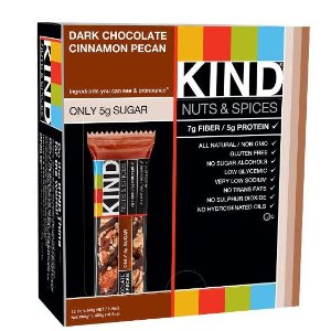 KIND Nuts & Spices黑巧克力肉桂核桃味能量棒12条装