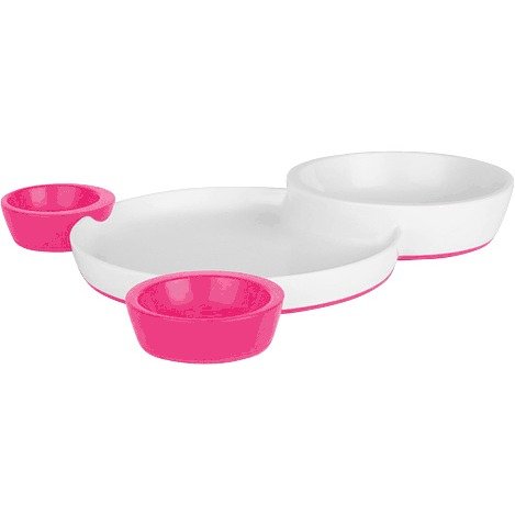Groovy Interlocking Plate and Bowl Set Pink