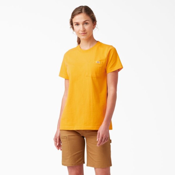 Women's Short Sleeve Heavyweight T-Shirt - Dickies US, Radiant Yellow L
