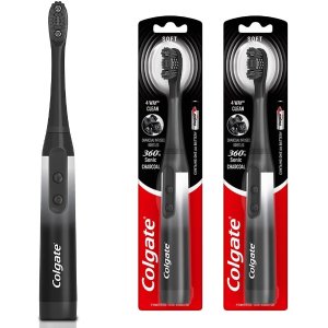 Colgate 360 Charcoal Sonic Powered Battery Toothbrush, Pack of 2
