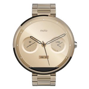 Motorola Mobility Moto 360 Androidwear Smartwatch for Android Devices 4.3 or Higher - Champagne Metal - 18mm