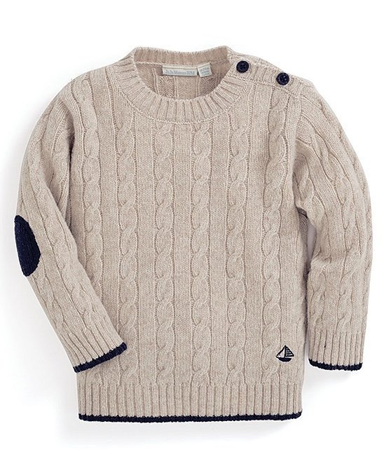 Natural Cable-Knit Wool-Blend Sweater - Infant, Toddler & Boys
