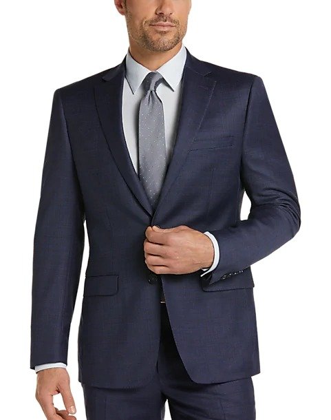 Blue Plaid Slim Fit Suit
