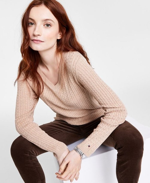 Ivy Cable V-Neck Sweater, Created for Macy's