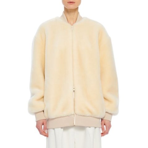 Tibi TibiFaux-Fur Zip-Front Track JacketTibiFaux-Fur Zip-Front Track Jacket