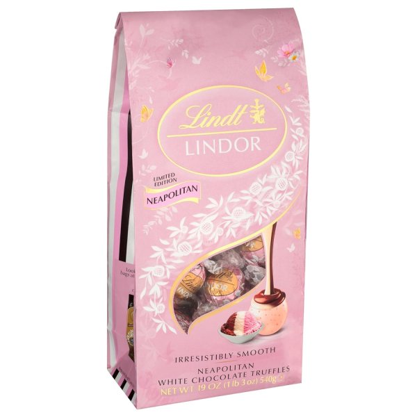 Lindt LINDOR Spring Easter Neapolitan White Chocolate Candy Truffles 19 oz Bag