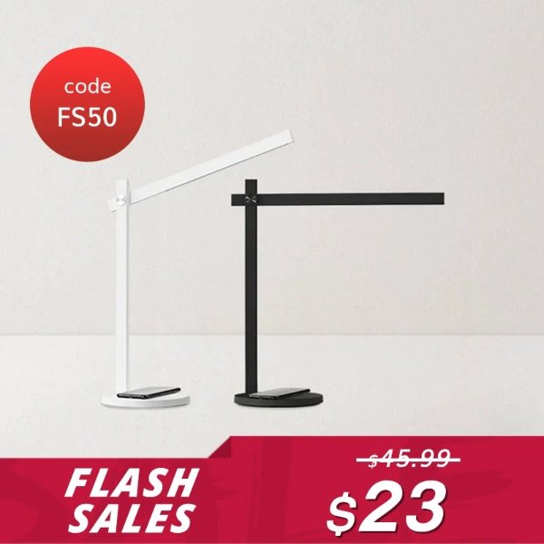 【Flash Sale】Eye-Caring Desk Lamp with Touch Control and Wireless Charger for Qi-Enabled, 3 Brightness Levels (Use Code: FS50 for $23)