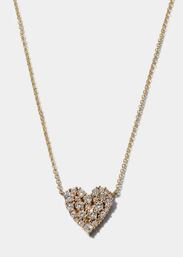 Yellow Gold Small Cocktail Heart Necklace