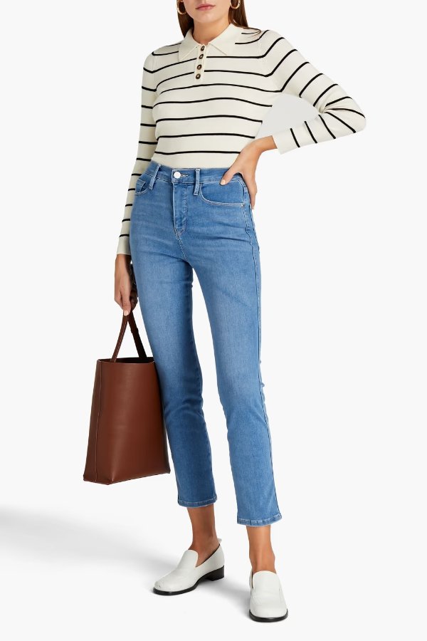 Le Sylvie cropped high-rise straight-leg jeans