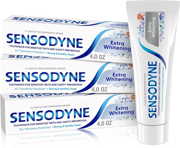 Toothpaste for Sensitivity, Extra Whitening for Sensitive Teeth, 4 Ounce (Pack of 3)