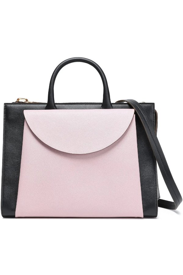 Law two-tone textured-leather tote