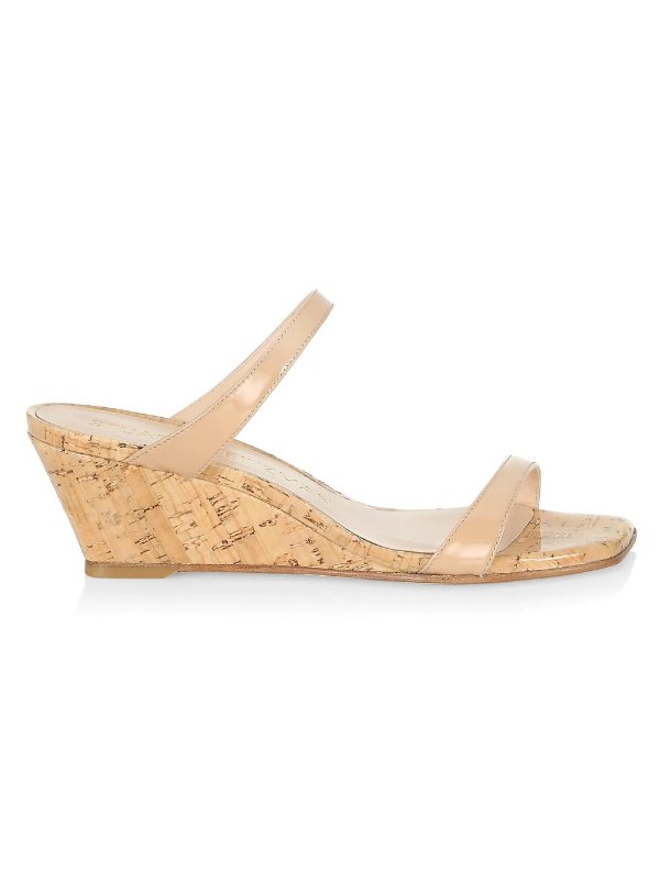 Aleena Denim & Cork Wedge Slide Sandals