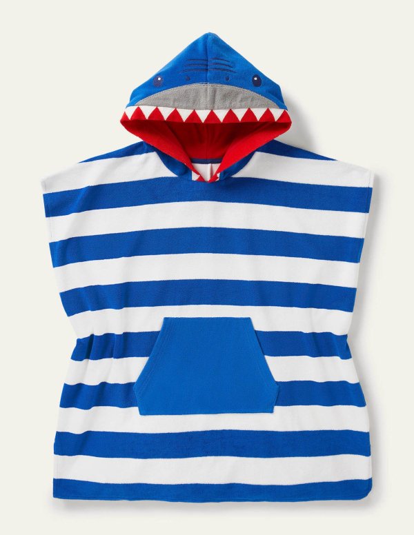 儿童鲨鱼毛巾罩衣
